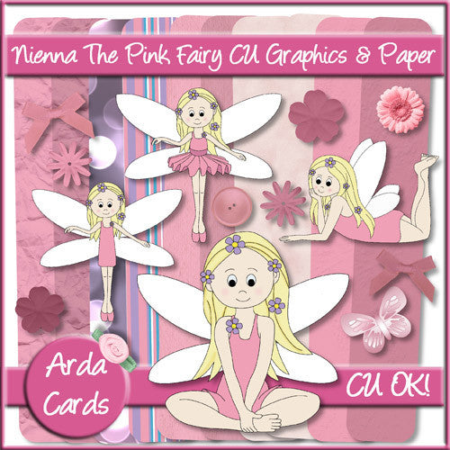 Nienna The Pink Fairy CU Graphics And Paper - The Printable Craft Shop