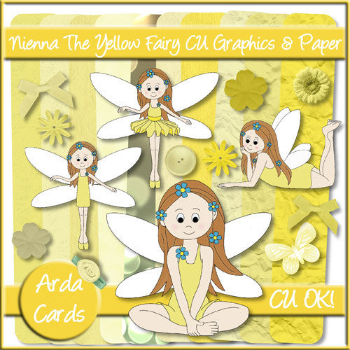 Nienna The Yellow Fairy CU Graphics And Paper - The Printable Craft Shop