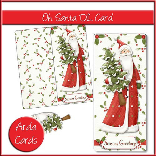 Oh Santa DL Card - The Printable Craft Shop