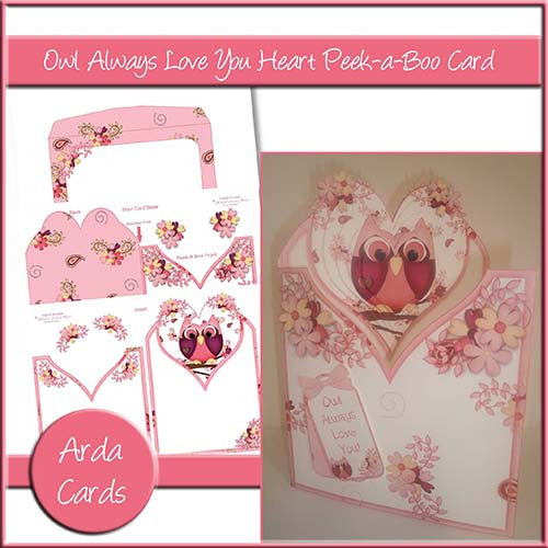 Owl Always Love You Heart Peek A Boo Card - The Printable Craft Shop