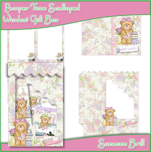 Pamper Time Scalloped Window Gift Box - The Printable Craft Shop