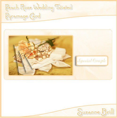 Peach Rose Wedding Twisted Pyramage Card - The Printable Craft Shop