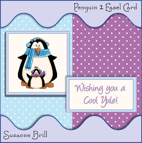 Penguin 2 Easel Card - The Printable Craft Shop