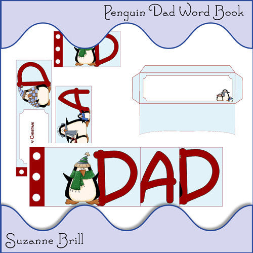 Christmas Penguin Dad Word Book - The Printable Craft Shop