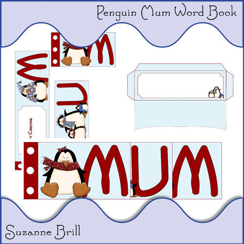 Christmas Penguin Mum Word Book - The Printable Craft Shop