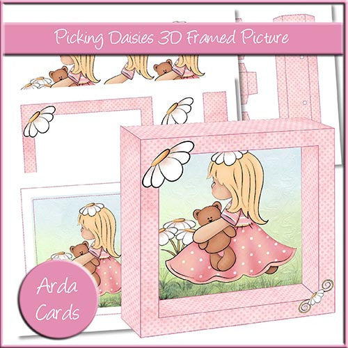 Picking Daisies 3D Framed Picture - The Printable Craft Shop