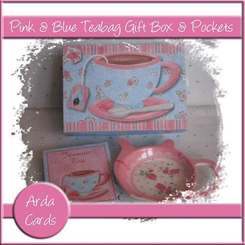 Pink & Blue Gift Box & Teabag Pockets - The Printable Craft Shop