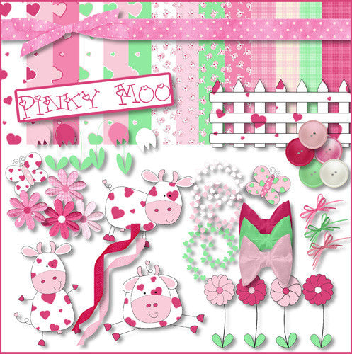 Pinky Moo CU Scrapkit - The Printable Craft Shop