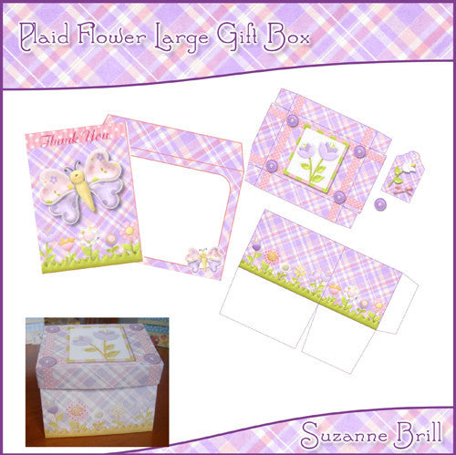 Plaid Flower Large Gift Box - The Printable Craft Shop