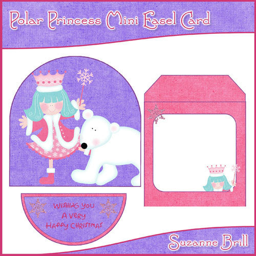 Polar Princess Mini Easel Card - The Printable Craft Shop