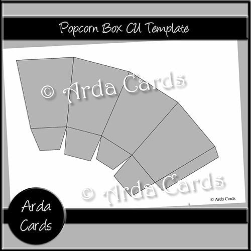 Popcorn Box CU Template - The Printable Craft Shop