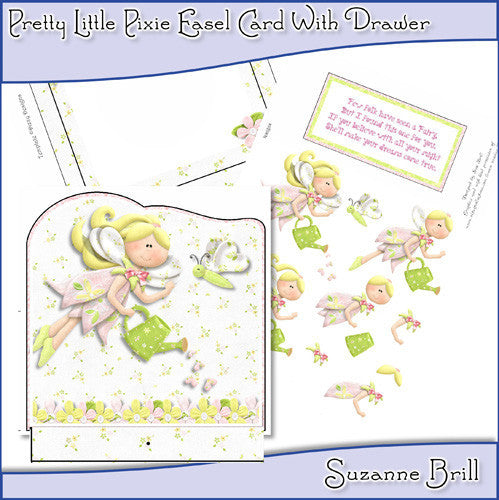 Pretty Little Pixie Easel Card With Drawer - The Printable Craft Shop