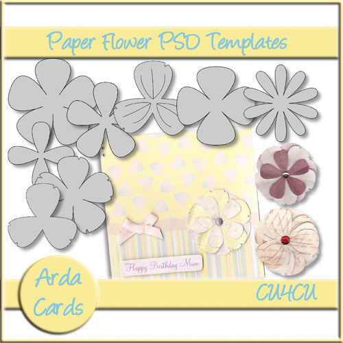 CU4CU Paper Flower PSD Templates - The Printable Craft Shop