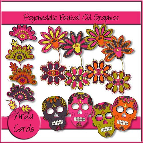 Psychedelic Festival CU Graphics - The Printable Craft Shop