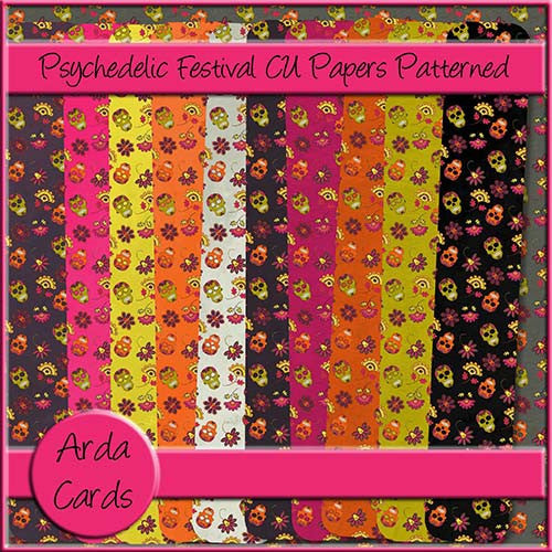 Psychedelic Festival CU Papers - Patterned - The Printable Craft Shop