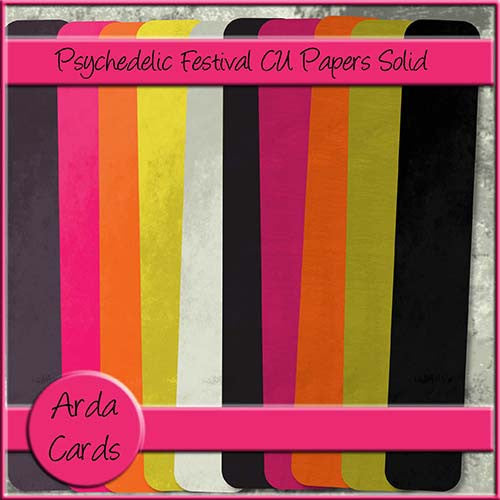 Psychedelic Festival CU Papers - Solids - The Printable Craft Shop