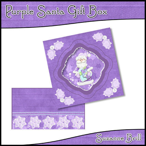 Purple Santa Gift Box - The Printable Craft Shop