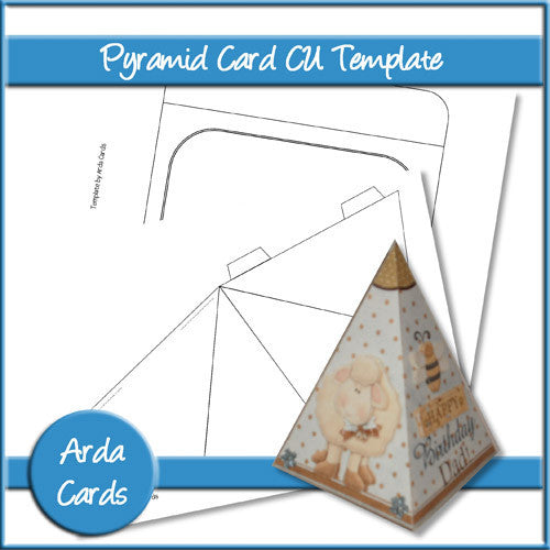 Pyramid Card CU Template - The Printable Craft Shop