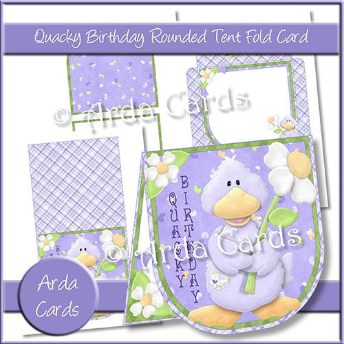 Quacky Birthday Rounded Tent Fold Card - The Printable Craft Shop
