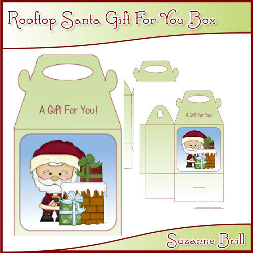 Rooftop Santa Gift For You Box - The Printable Craft Shop