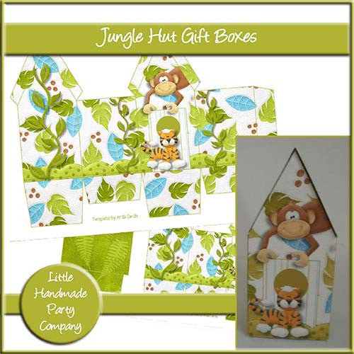 Rumble In The Jungle Jungle Hut Boxes - The Printable Craft Shop
