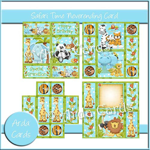 Safari Time Neverending Card - The Printable Craft Shop