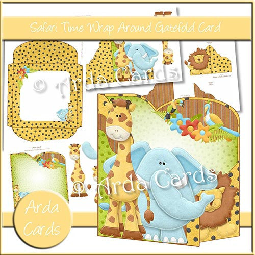 Safari Time Wrap Around Gatefold Card - The Printable Craft Shop
