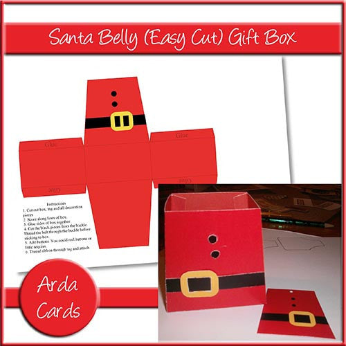 Santa Belly Easy Cut Gift Box - The Printable Craft Shop