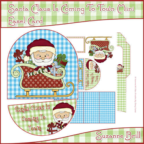 Santa Claus Is Coming To Town Mini Easel Card - The Printable Craft Shop