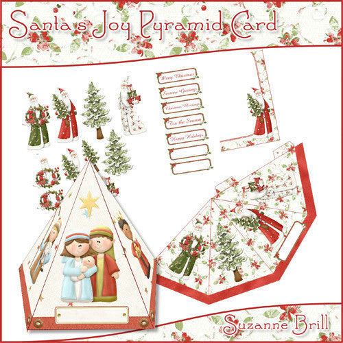 Santa's Joy Pyramid Card - The Printable Craft Shop