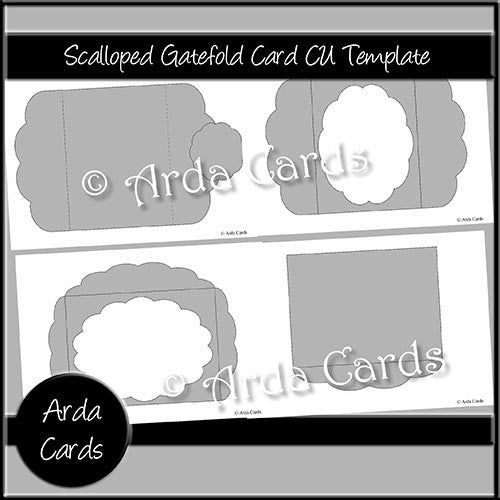 Scalloped Gatefold Card CU Template - The Printable Craft Shop