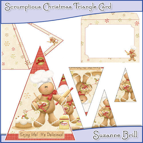 Scrumptious Christmas Triangle Card - The Printable Craft Shop
