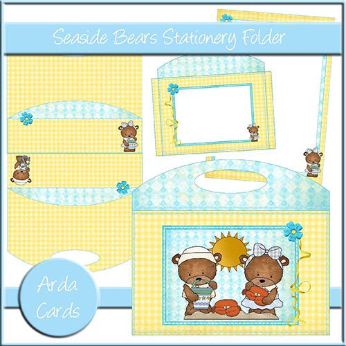 Seaside Bears Stationery Folder - The Printable Craft Shop