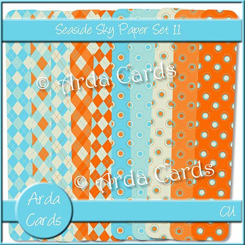 Seaside Sky Paper Set 11 - The Printable Craft Shop