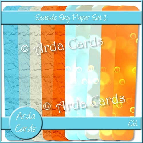 Seaside Sky Paper Set 1 - The Printable Craft Shop