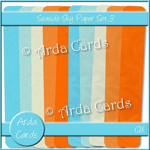 Seaside Sky Paper Set 3 - The Printable Craft Shop