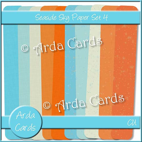 Seaside Sky Paper Set 4 - The Printable Craft Shop
