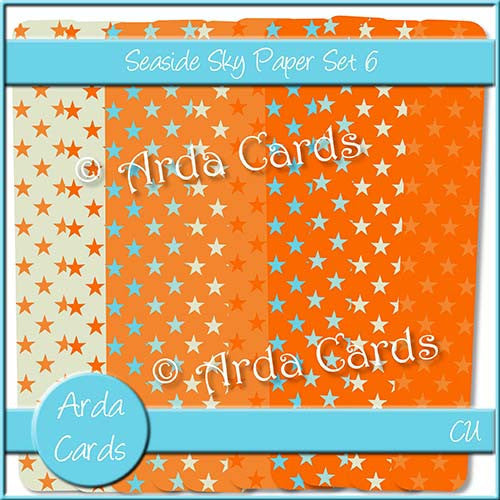 Seaside Sky Paper Set 6 - The Printable Craft Shop