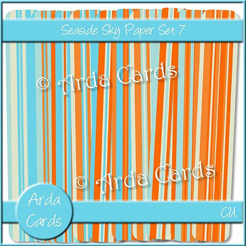 Seaside Sky Paper Set 7 - The Printable Craft Shop