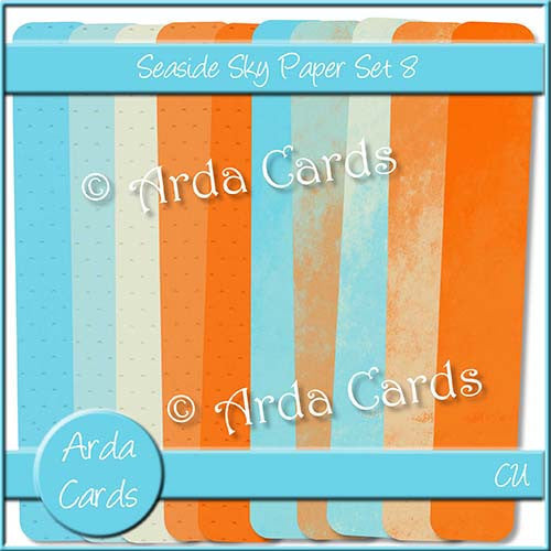 Seaside Sky Paper Set 8 - The Printable Craft Shop