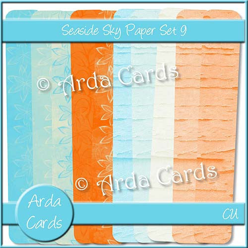 Seaside Sky Paper Set 9 - The Printable Craft Shop