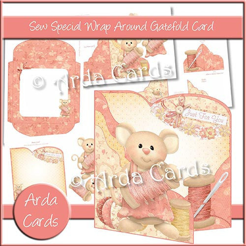 Sew Special Wrap Around Gatefold Card - The Printable Craft Shop