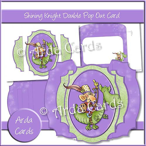 Shining Knight Double Pop Out Card - The Printable Craft Shop