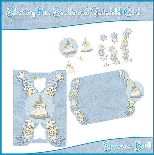 Skating Fun Scalloped Gatefold Card - The Printable Craft Shop