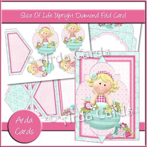 Slice Of Life Upright Diamond Fold Card - The Printable Craft Shop