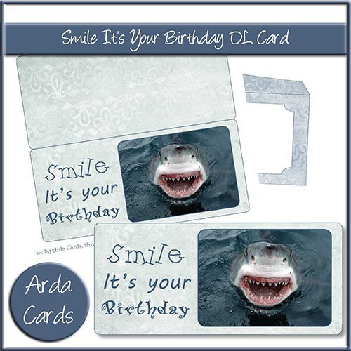 Smile It's Your Birthday DL Style Card - The Printable Craft Shop