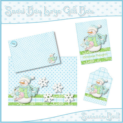 Snow Boy Large Gift Box - The Printable Craft Shop