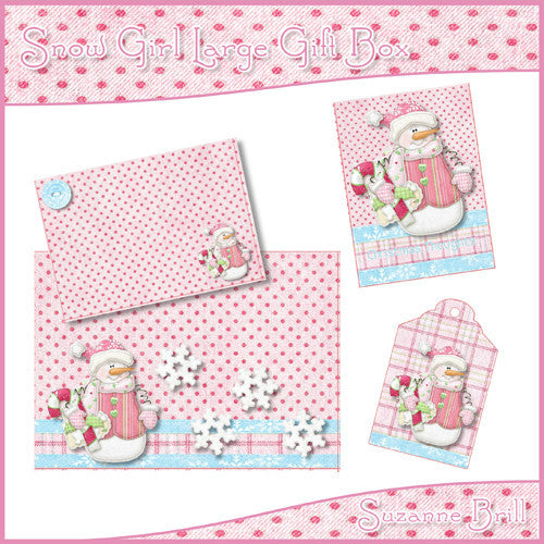 Snow Girl Large Gift Box - The Printable Craft Shop