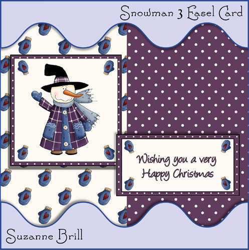 Snowman 3 Easel Card - The Printable Craft Shop