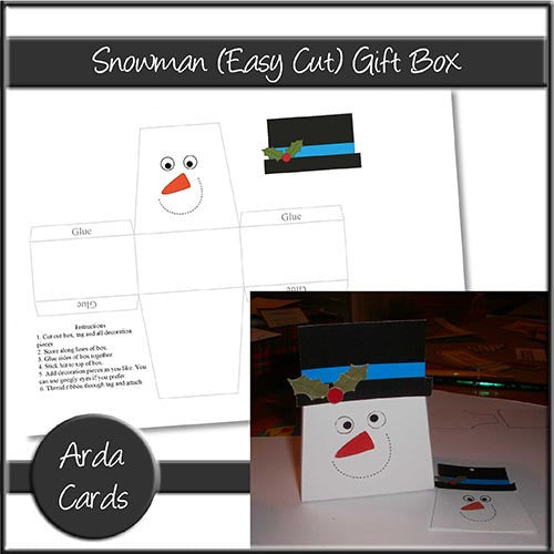 Snowman Easy Cut Gift Box - The Printable Craft Shop